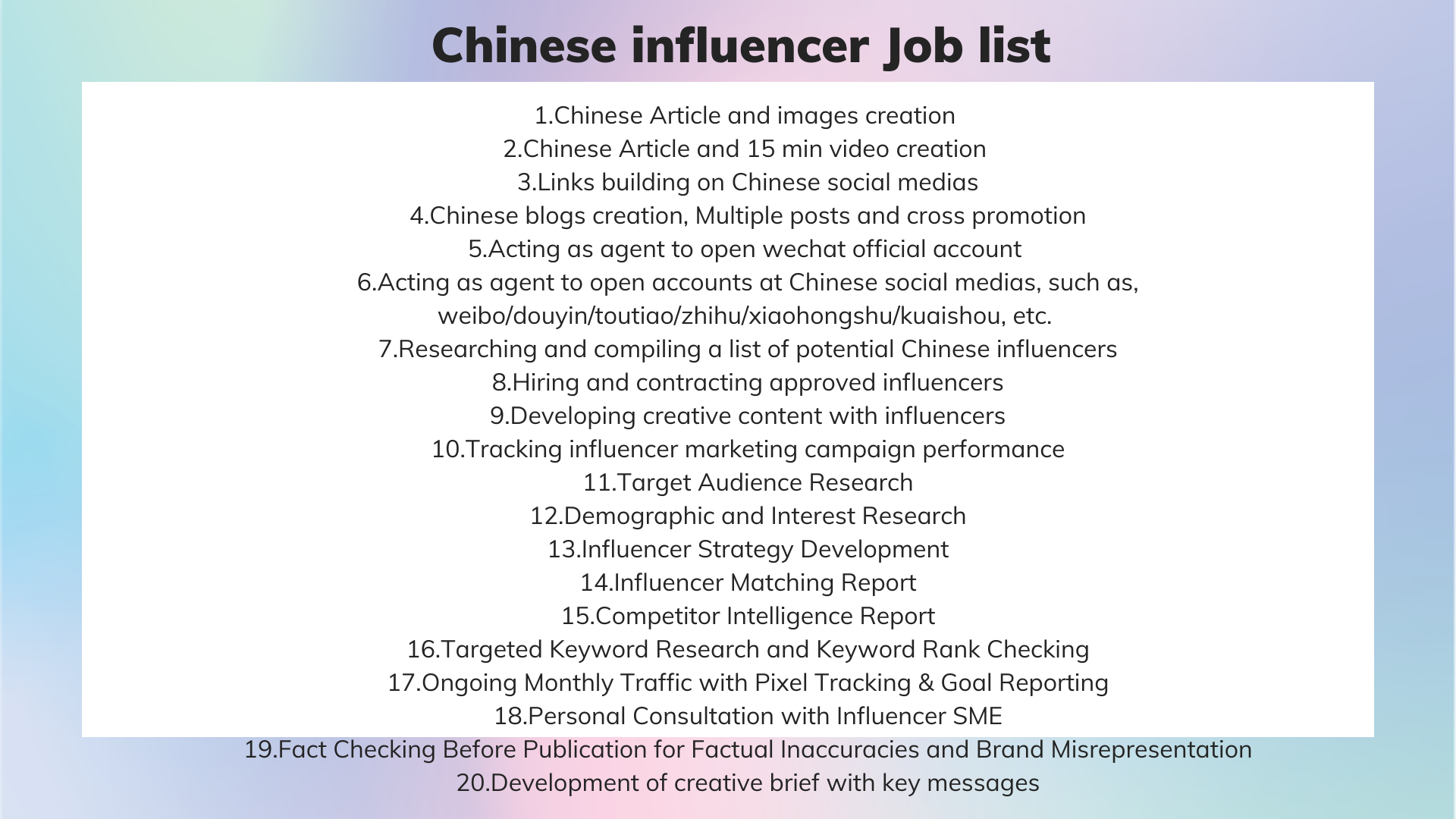 freelancer job list